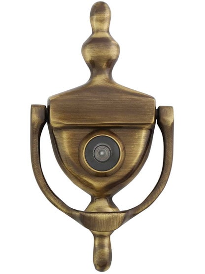 Small Brass Door Knocker-Viewer in Antique Brass.